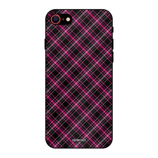Check Fabric iPhone SE 2020 Mobile Back Cover - Aesthetic PrintShield Case