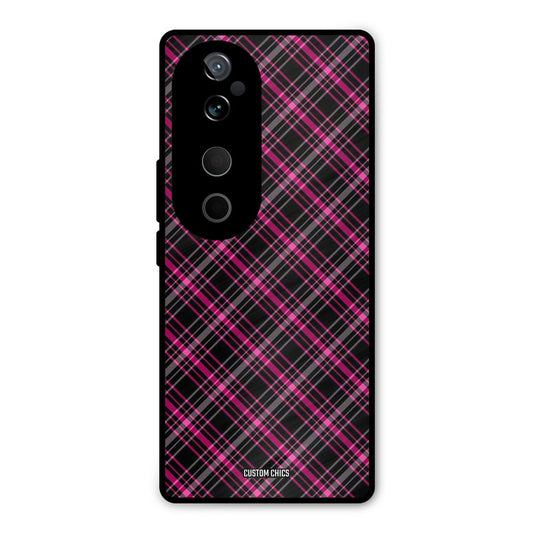 Check Fabric Vivo V40 Mobile Back Cover - Aesthetic PrintShield Case