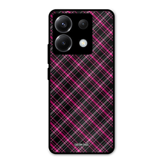 Check Fabric Poco X6 Mobile Back Cover - Aesthetic PrintShield Case