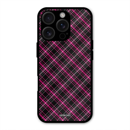 Check Fabric iPhone 16 Pro Mobile Back Cover - Aesthetic PrintShield Case