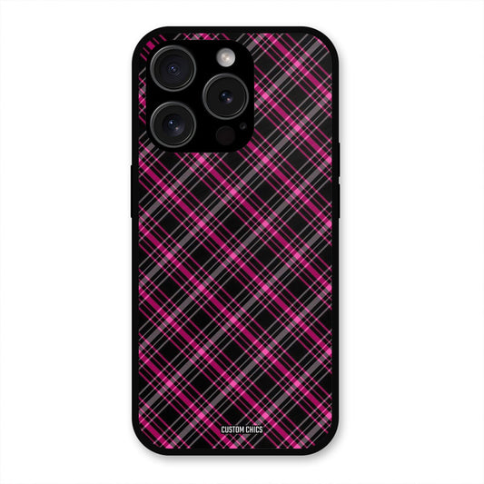 Check Fabric iPhone 15 Pro Max Mobile Back Cover - Aesthetic PrintShield Case