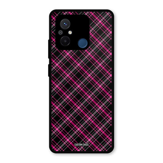 Check Fabric Redmi 12c Mobile Back Cover - Aesthetic PrintShield Case