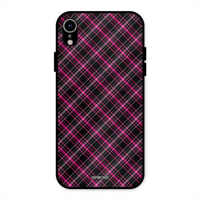 Check Fabric iPhone XR Mobile Back Cover - Aesthetic PrintShield Case