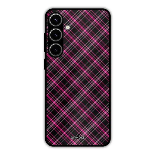 Check Fabric Samsung Galaxy S24 Plus Mobile Back Cover - Aesthetic PrintShield Case