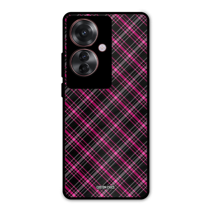 Check Fabric Oppo F25 Pro Mobile Back Cover - Aesthetic PrintShield Case