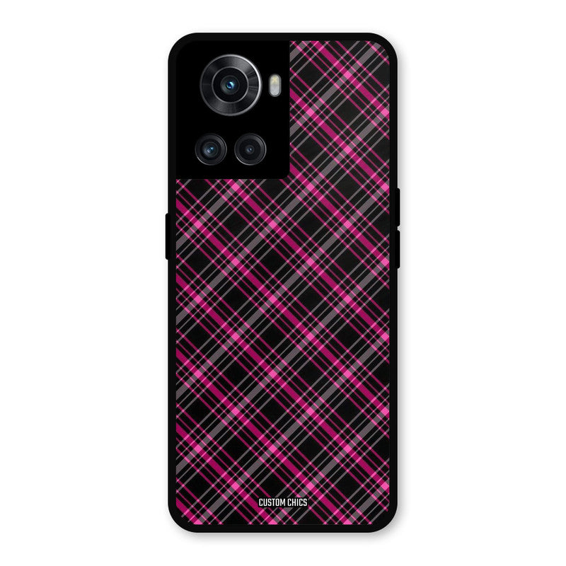 Check Fabric OnePlus 10R Mobile Back Cover - Aesthetic PrintShield Case