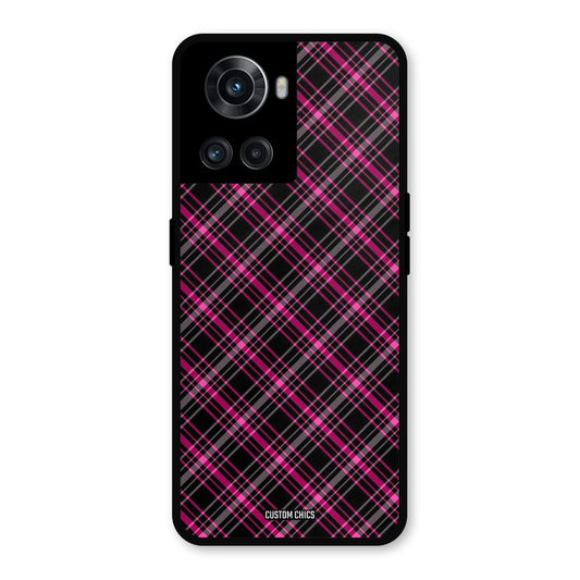 Check Fabric OnePlus 10R Mobile Back Cover - Aesthetic PrintShield Case