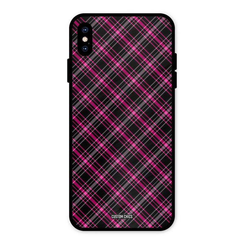 Check Fabric iPhone XS Max Mobile Back Cover - Aesthetic PrintShield Case