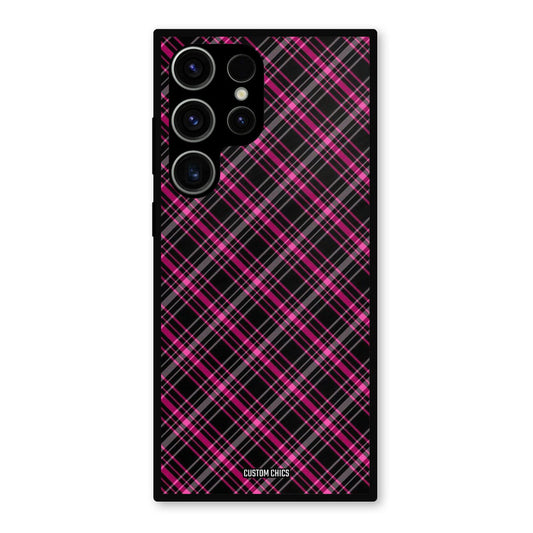 Check Fabric Samsung Galaxy S23 Ultra Mobile Back Cover - Aesthetic PrintShield Case