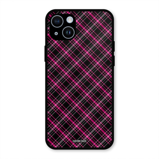Check Fabric iPhone 14 Mobile Back Cover - Aesthetic PrintShield Case