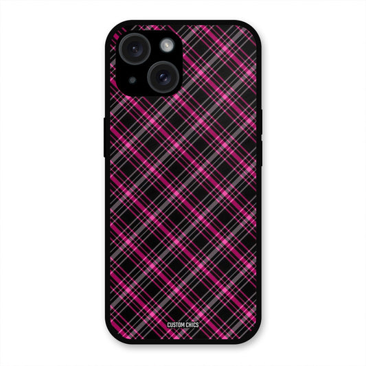 Check Fabric iPhone 15 Mobile Back Cover - Aesthetic PrintShield Case