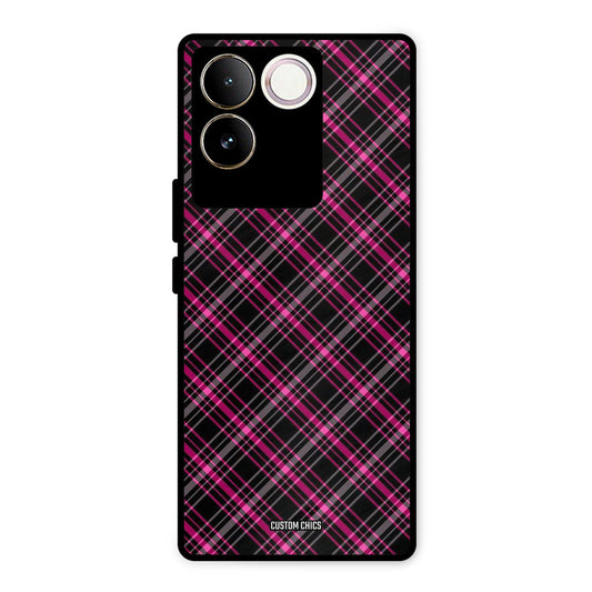 Check Fabric Vivo T2 Pro Mobile Back Cover - Aesthetic PrintShield Case