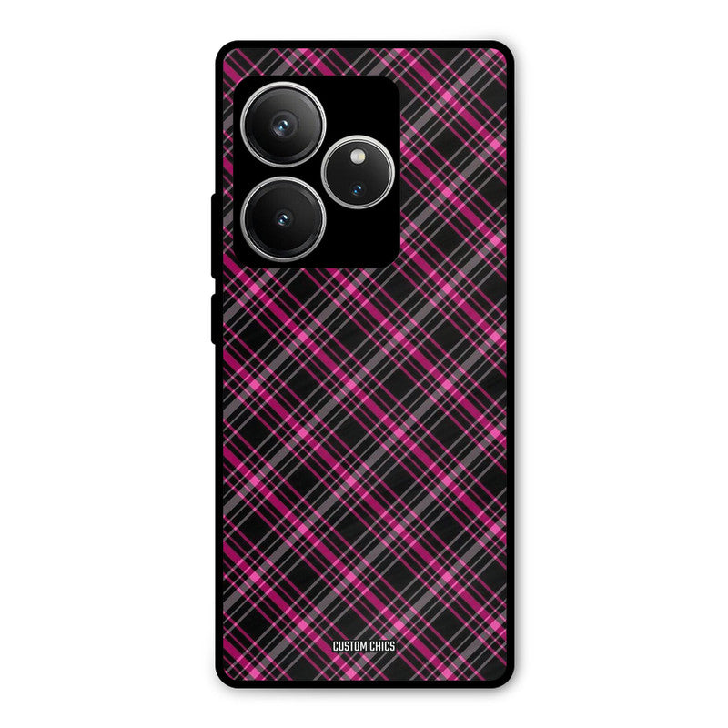 Check Fabric Realme GT 6 Mobile Back Cover - Aesthetic PrintShield Case
