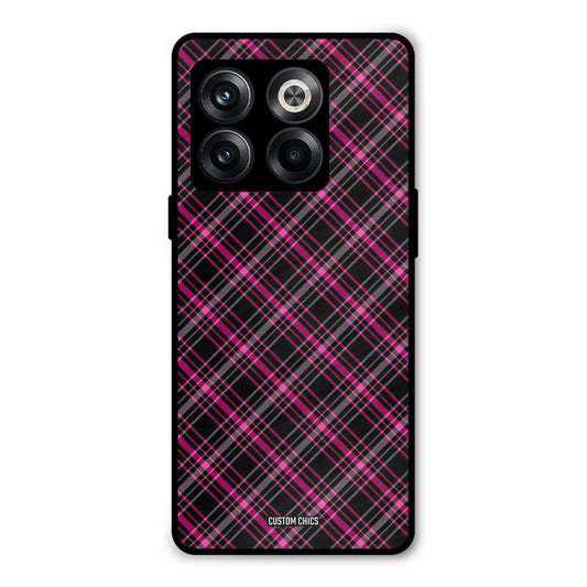 Check Fabric Oneplus 10T Mobile Back Cover - Aesthetic PrintShield Case
