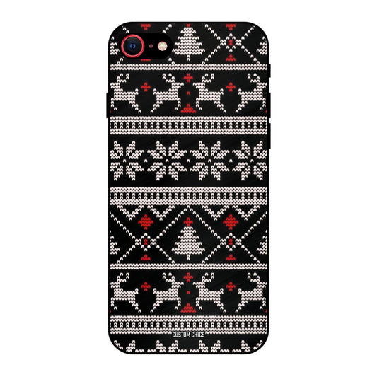 Christmas Pattern iPhone SE 2020 Mobile Back Cover - Aesthetic PrintShield Case