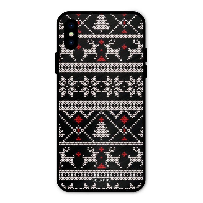 Christmas Pattern iPhone X Mobile Back Cover - Aesthetic PrintShield Case