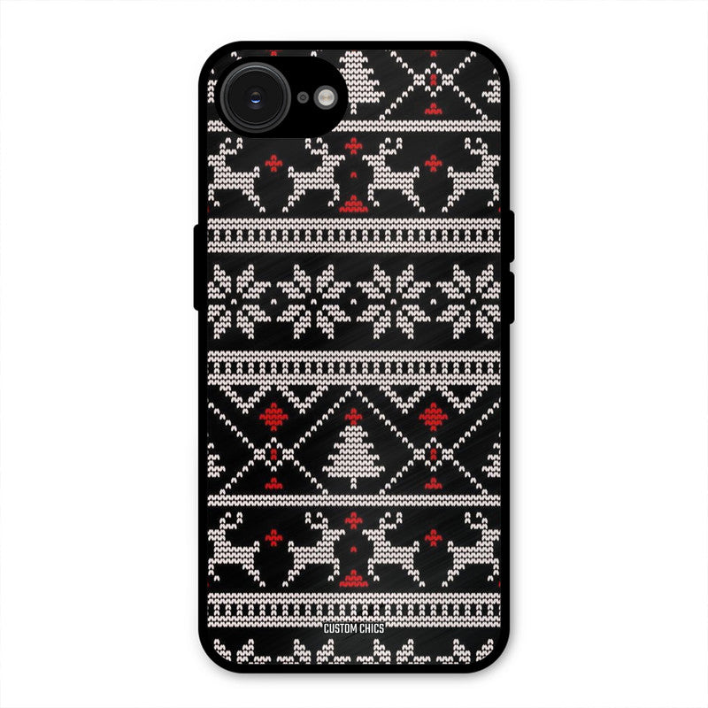 Christmas Pattern iPhone 16e Mobile Back Cover - Aesthetic PrintShield Case