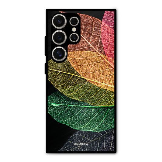 Colorful Leaves Samsung Galaxy S24 Ultra Mobile Back Cover - Aesthetic PrintShield Case