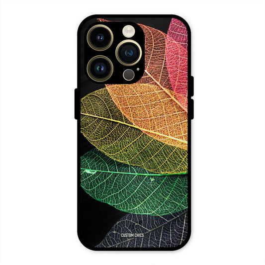Colorful Leaves iPhone 14 Pro Max Mobile Back Cover - Aesthetic PrintShield Case
