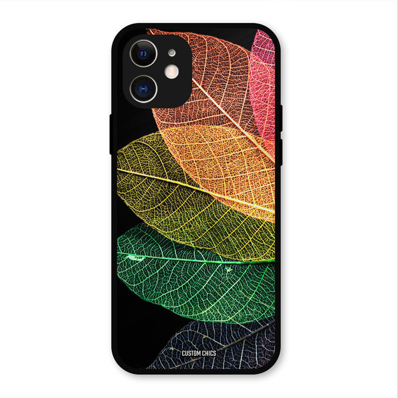 Colorful Leaves IPhone 12 Mobile Back Cover - Aesthetic PrintShield Case