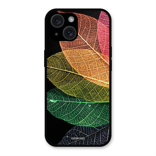 Colorful Leaves iPhone 15 Plus Mobile Back Cover - Aesthetic PrintShield Case