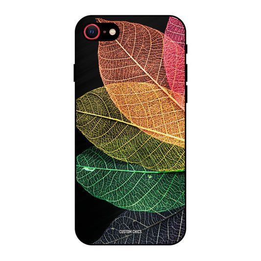 Colorful Leaves iPhone SE 2020 Mobile Back Cover - Aesthetic PrintShield Case