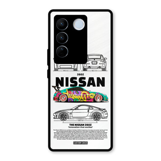 Colorful Nissan Vivo V27 Pro Mobile Back Cover - Car&Bike PrintShield Case
