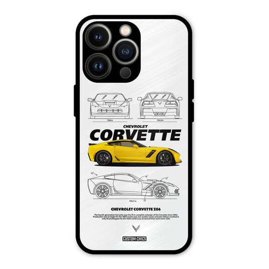 Corvette Yellow iPhone 13 Pro Mobile Back Cover - Car&Bike PrintShield Case