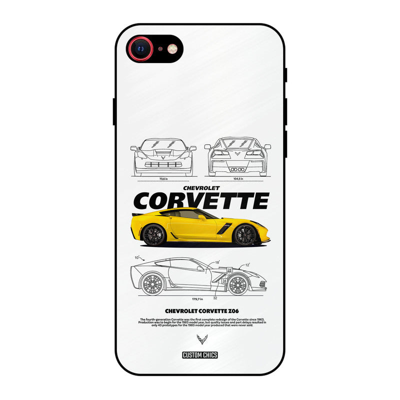Corvette Yellow iPhone SE 2020 Mobile Back Cover - Car&Bike PrintShield Case
