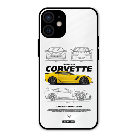 Corvette Yellow iPhone 12 Mini Mobile Back Cover - Car&Bike PrintShield Case