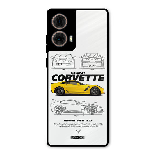 Corvette Yellow Moto G85 Mobile Back Cover - Car&Bike PrintShield Case