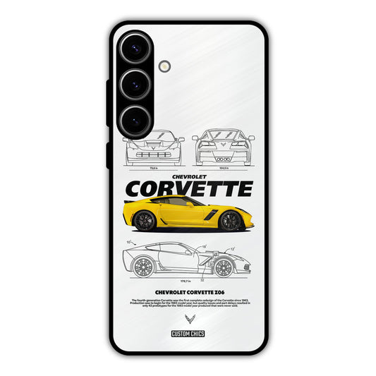 Corvette Yellow Samsung Galaxy S24 Plus Mobile Back Cover - Car&Bike PrintShield Case