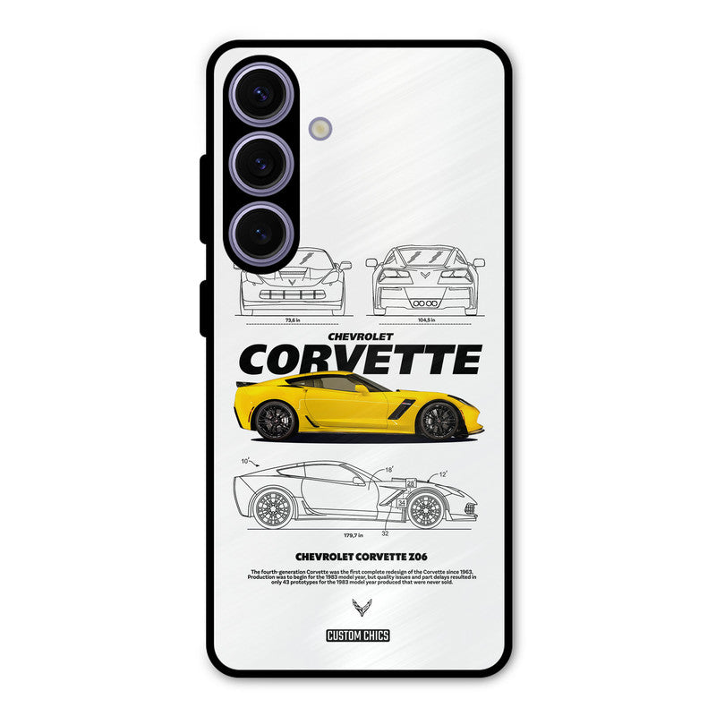 Corvette Yellow Samsung Galaxy S24 Mobile Back Cover - Car&Bike PrintShield Case