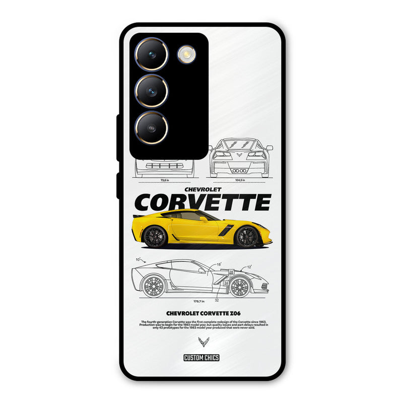 Corvette Yellow Vivo Y200e Mobile Back Cover - Car&Bike PrintShield Case