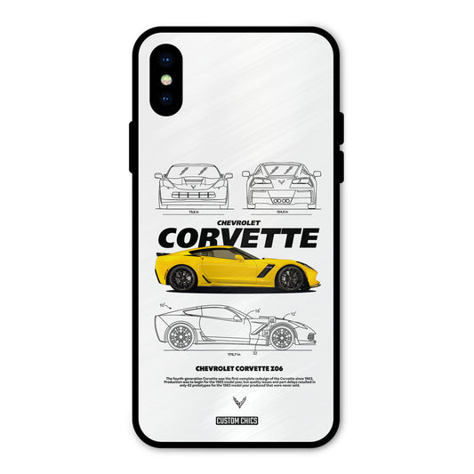 Corvette Yellow iPhone X Mobile Back Cover - Car&Bike PrintShield Case