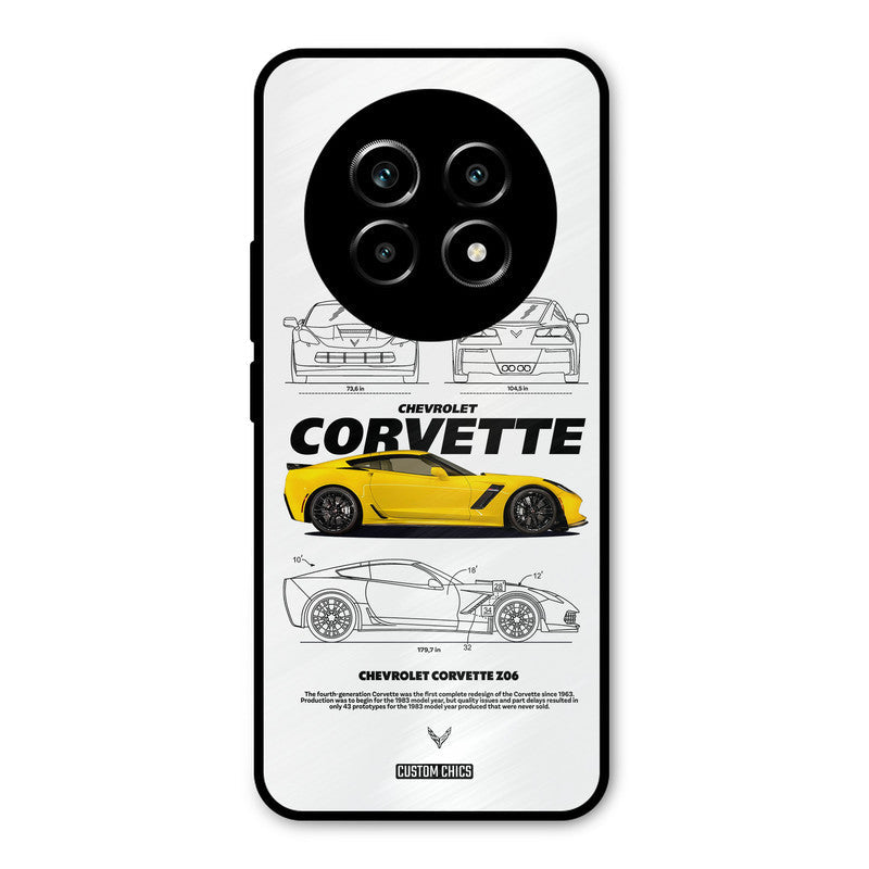 Corvette Yellow Realme 14 Pro lite Mobile Back Cover - Car&Bike PrintShield Case