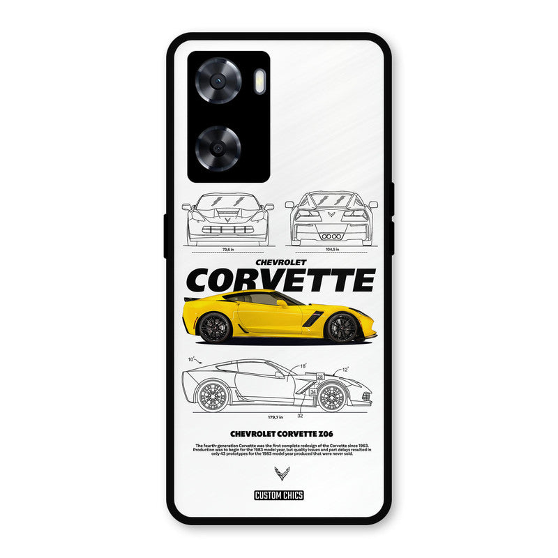 Corvette Yellow Oppo A57 2022 Mobile Back Cover - Car&Bike PrintShield Case