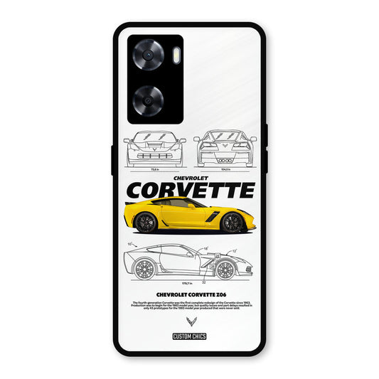 Corvette Yellow Oppo A57 2022 Mobile Back Cover - Car&Bike PrintShield Case