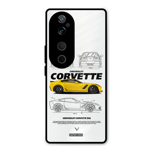 Corvette Yellow Vivo V40 Mobile Back Cover - Car&Bike PrintShield Case