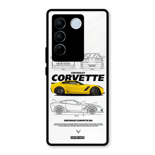 Corvette Yellow Vivo V27 Pro Mobile Back Cover - Car&Bike PrintShield Case