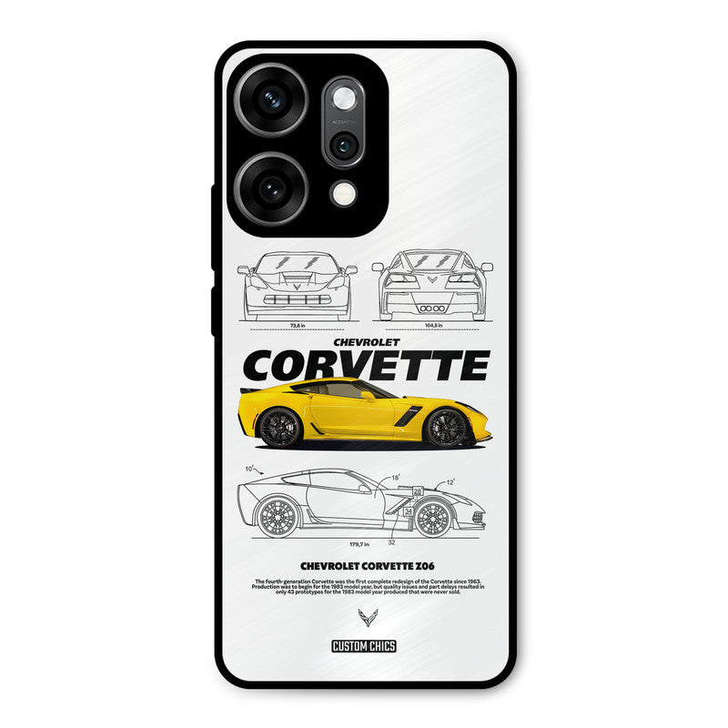 Corvette Yellow Oppo Reno 14 Pro Mobile Back Cover - Car&Bike PrintShield Case