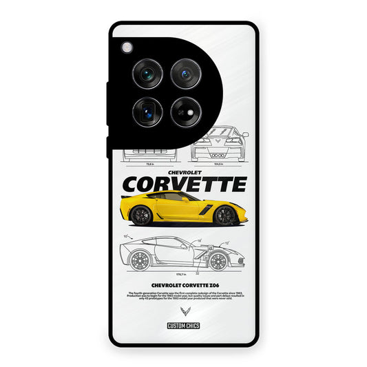 Corvette Yellow OnePlus 12 Mobile Back Cover - Car&Bike PrintShield Case
