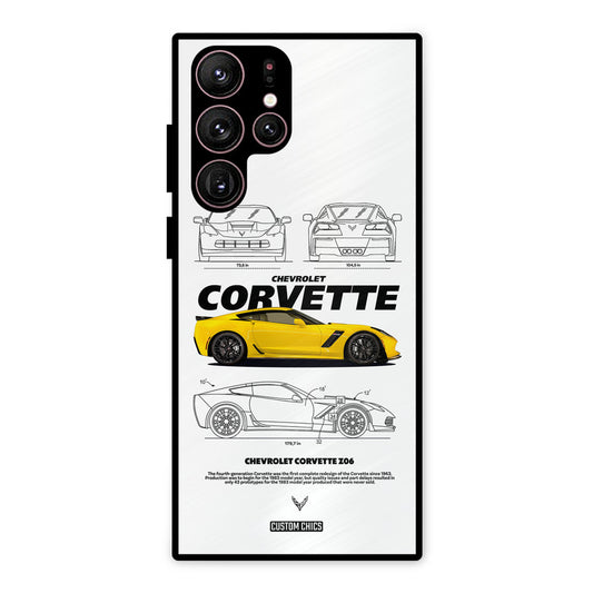 Corvette Yellow Samsung Galaxy S22 Ultra Mobile Back Cover - Car&Bike PrintShield Case