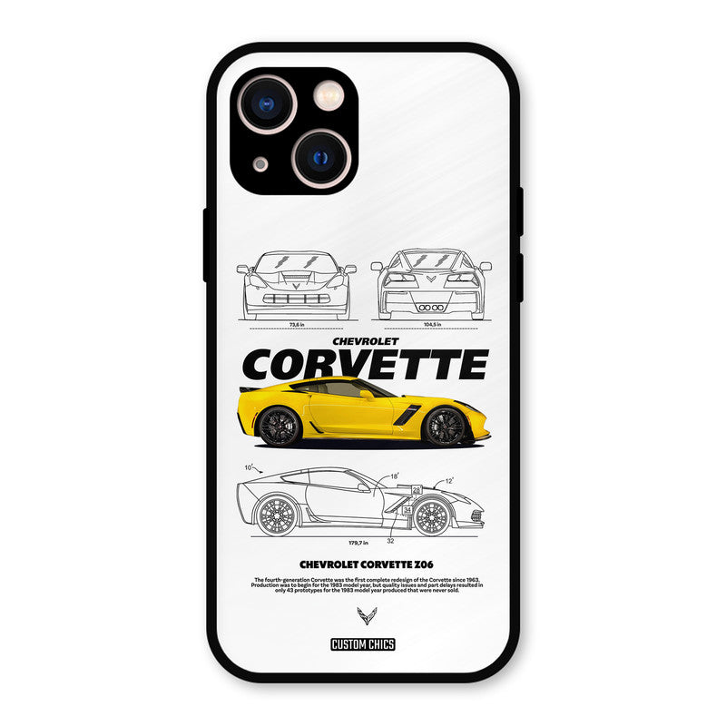 Corvette Yellow iPhone 13 Mobile Back Cover - Car&Bike PrintShield Case