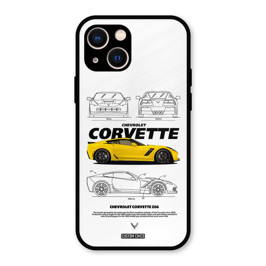 Corvette Yellow iPhone 13 Mobile Back Cover - Car&Bike PrintShield Case