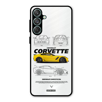 Corvette Yellow Samsung Galaxy M55 5G Mobile Back Cover - Car&Bike PrintShield Case