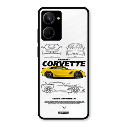 Corvette Yellow Realme 10 Mobile Back Cover - Car&Bike PrintShield Case