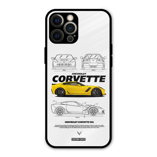 Corvette Yellow iPhone 12 Pro Mobile Back Cover - Car&Bike PrintShield Case