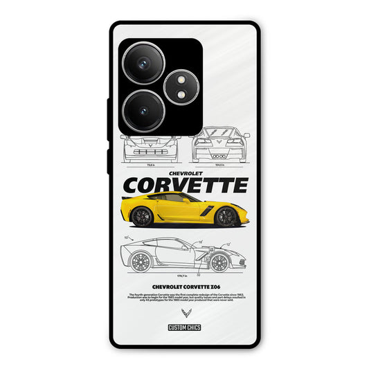 Corvette Yellow Realme GT 6T Mobile Back Cover - Car&Bike PrintShield Case