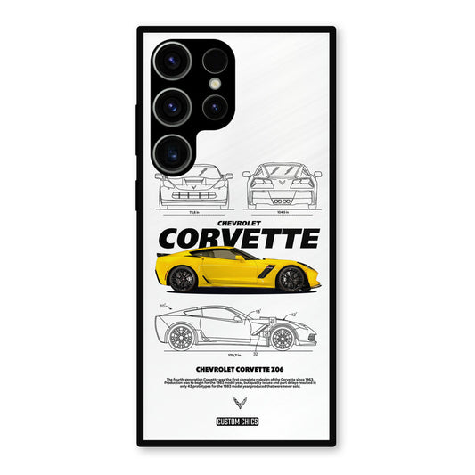 Corvette Yellow Samsung Galaxy S23 Ultra Mobile Back Cover - Car&Bike PrintShield Case